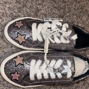 Zara Glitter Star Sneakers - Black and Pink